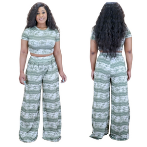 DOLLS KILL Tie Dye Crop Top High Waist Flare Pallazo Pants Set